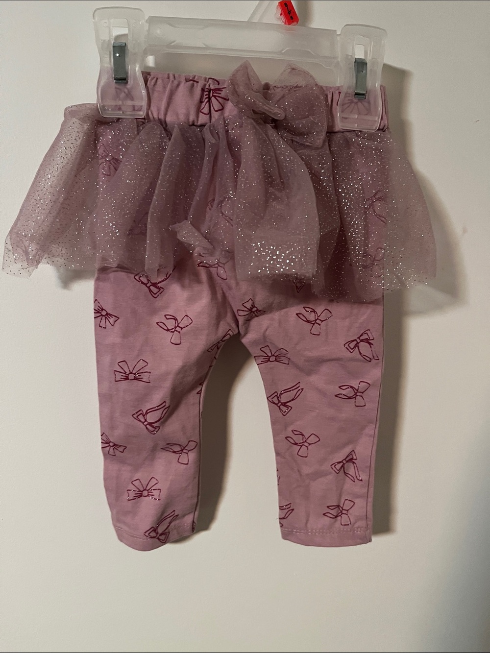 Quiltex Pink Glitter Tulle Skirted Leggings